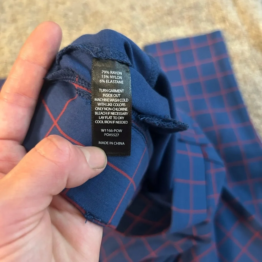 Betabrand Blue and Red Windowpane Pant - Picture 5 of 5